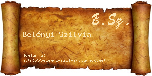 Belényi Szilvia névjegykártya