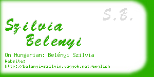 szilvia belenyi business card